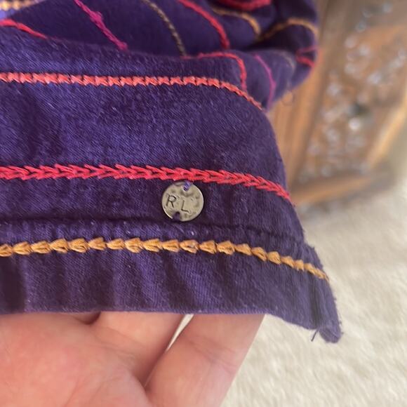 Denim and Supply Ralph Lauren purple Embroidered Boho top - Picture 4 of 8